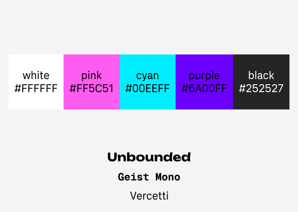 Palette de couleurs du projet